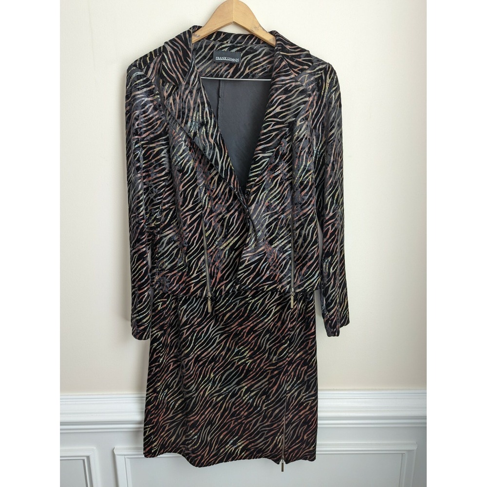 Vintage Frank Lyman Skirt And jacket Set Zebra Stripe Stunning Retro Rare Unique